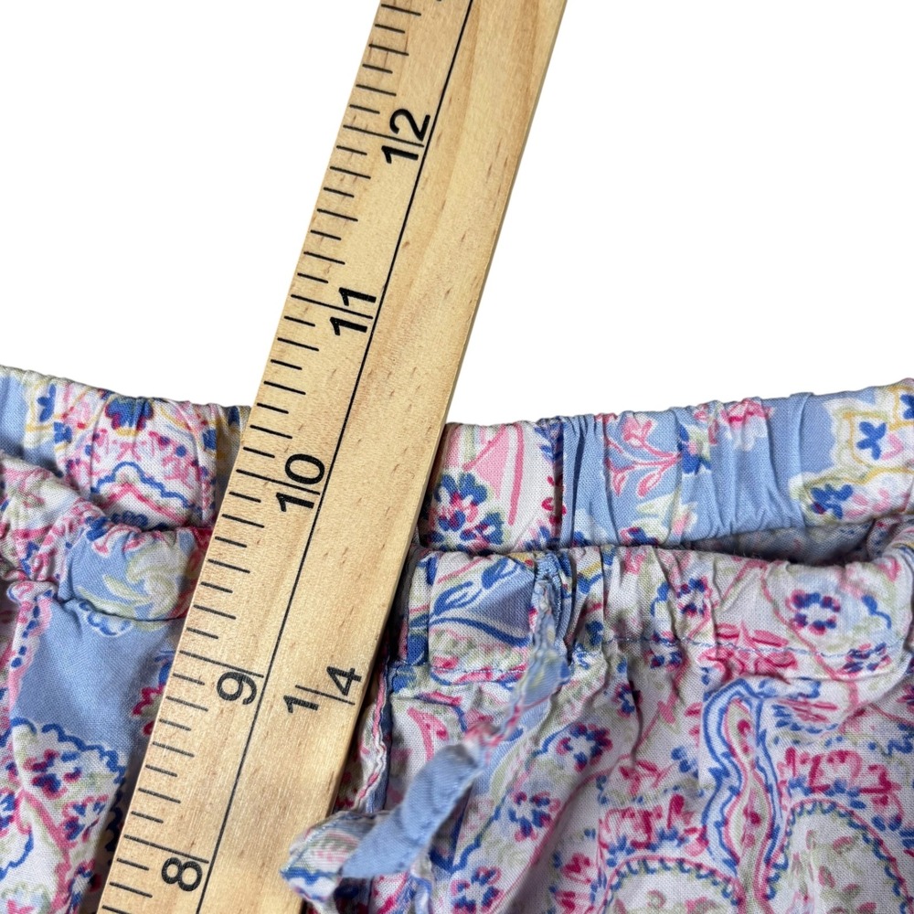 VTG Lauren Ralph Lauren Pajama 2pc Womens M Blue Paisley Cotton Blend PJs capri - Picture 9 of 12
